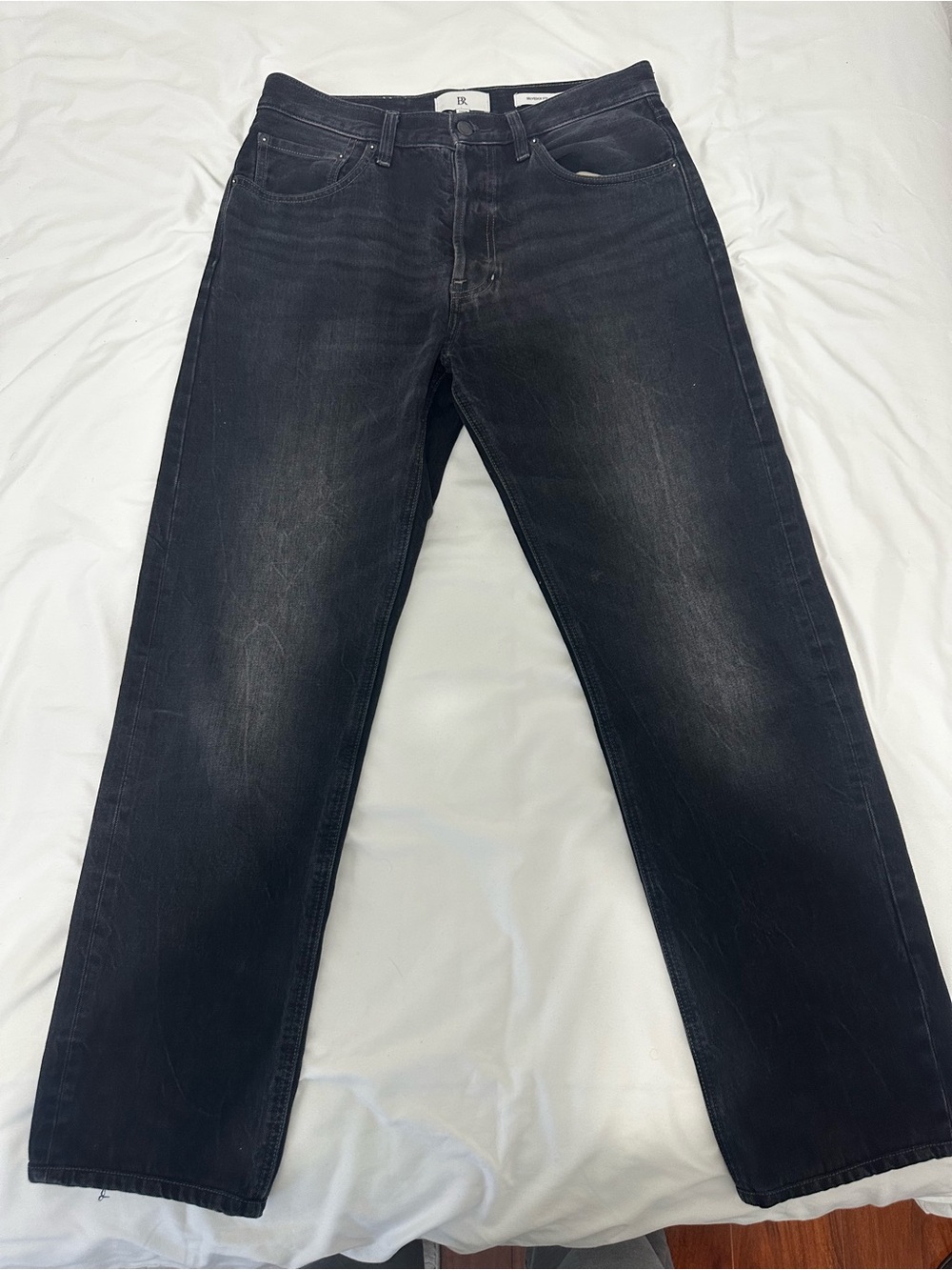 Banana Republic Men's Washed Black Straight Jeans